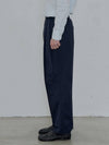 Men's Belted Two-Tuck Slacks Navy - FILLCHIC - BALAAN 4