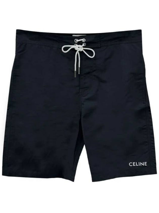 Logo Print Nylon Swimming Shorts Black - CELINE - BALAAN 2