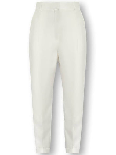 Alexander McQueen Pleat-front Trousers, Women's, White - ALEXANDER MCQUEEN - BALAAN 1