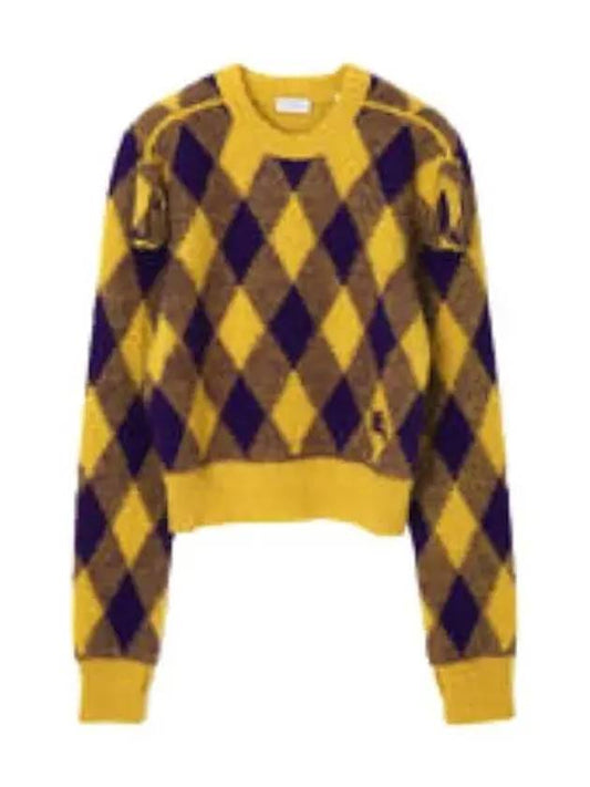 Argyle Wool Sweater Women Knit - BURBERRY - BALAAN 1