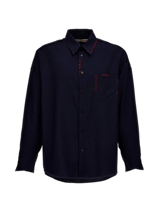 SS shirt fresco lana impunture contrasto CUMU0278QSTW83900B99 - MARNI - BALAAN 1