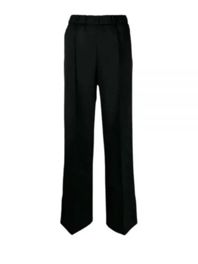 Women's Track Wool Wide Pants Black - JIL SANDER - BALAAN 2