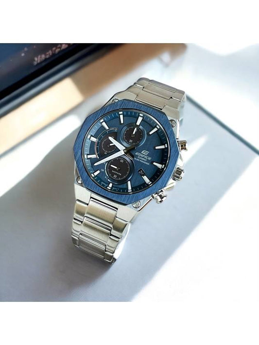 Edifice Eyal Oak Solar Charging Blue Plate Blue Men's Metal Watch - CASIO - BALAAN 1