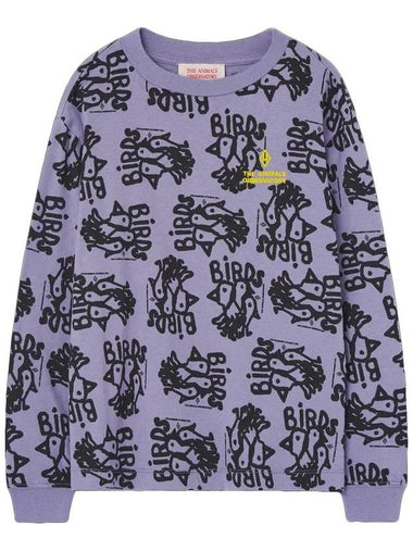 Kids Bird All over Sweatshirt Purple F24019 226FK - THE ANIMALS OBSERVATORY - BALAAN 1