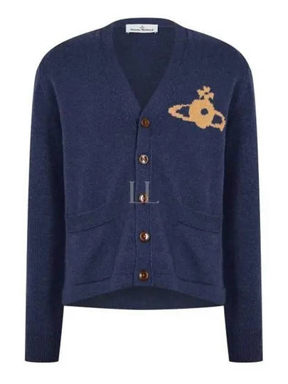 Alex Sphere Intarsia Cardigan Blue - VIVIENNE WESTWOOD - BALAAN 2