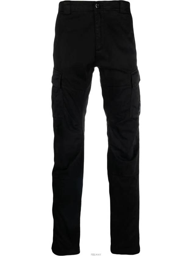 Lens Wapen Saten Cargo Straight Pants Blue - CP COMPANY - BALAAN 3