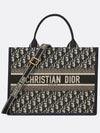 Oblique Embroidery Calf Skin Medium Book Tote Bag Blue - DIOR - BALAAN 2