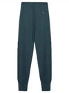 Women's Embroidered Logo Cashmere Blend Track Pants Emerald - VIVIENNE WESTWOOD - BALAAN 2