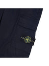 Stretch Cotton Gabardine Garment Dyed Cargo Straight Pants Navy - STONE ISLAND - BALAAN 6