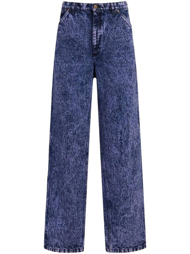 Marbled Effect Straight Jeans Blue - MARNI - BALAAN 1