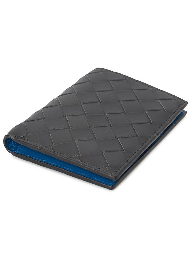 Intrecciato Flap Half Wallet Blue Charcoal - BOTTEGA VENETA - BALAAN 4