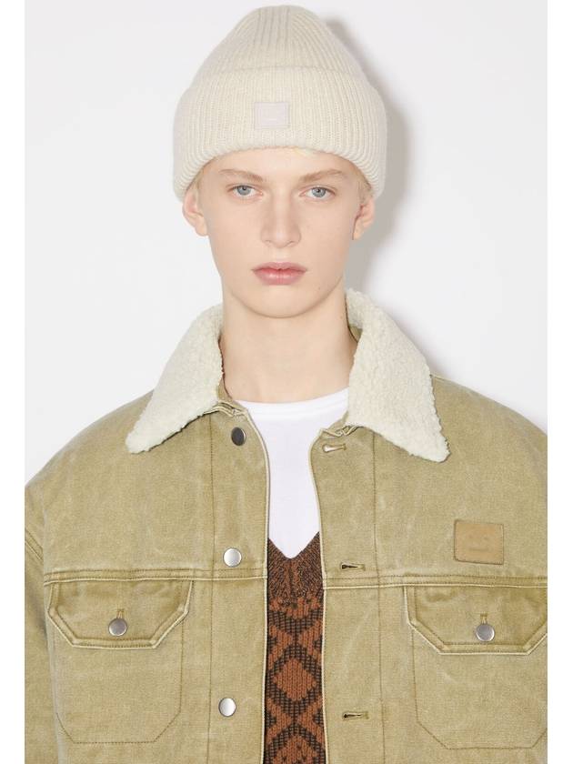 Small Face Logo Beanie Oatmeal Melange - ACNE STUDIOS - BALAAN 8