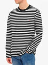 Fox Logo Stripe Long Sleeve T-Shirt White Black - MAISON KITSUNE - BALAAN 3