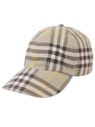 Check Cotton Base Ball Cap Beige - BURBERRY - BALAAN 2