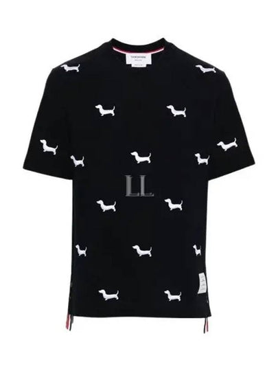 Classic Pique Hector Short Sleeve T-Shirt Navy - THOM BROWNE - BALAAN 2