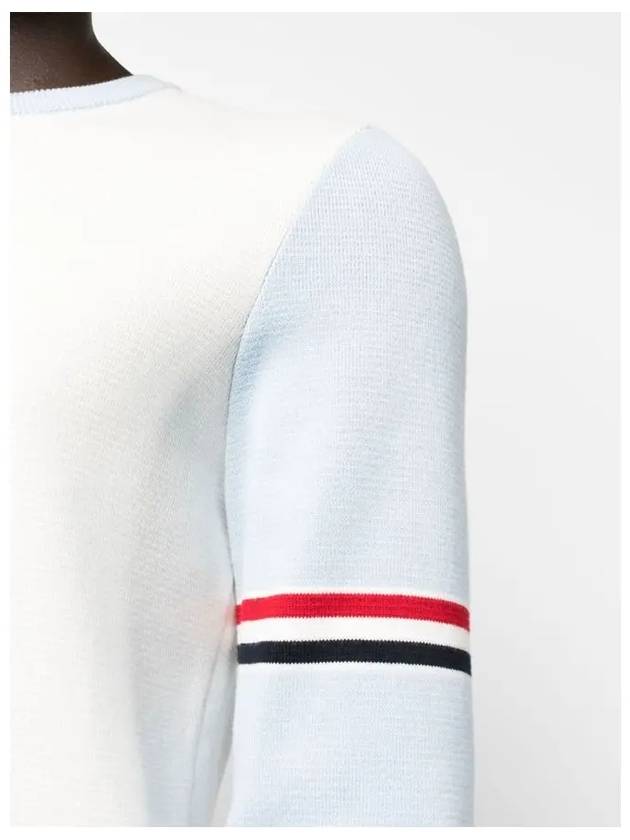 RWB Striped Crew Neck Knit Top White - THOM BROWNE - BALAAN 4