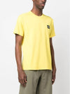 Logo Patch Cotton Short Sleeve T-Shirt Yellow - STONE ISLAND - BALAAN 4