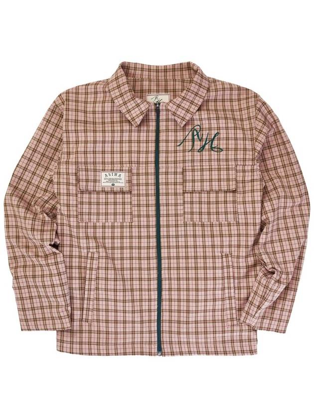 ah24 01jklp green logo check jacket Green logo check jacket Light Pink - ASIHA - BALAAN 1