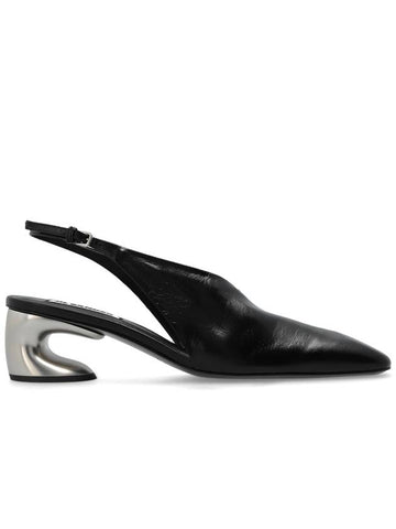 JIL SANDER Leather Heeled Shoes, Women's, Black - JIL SANDER - BALAAN 1