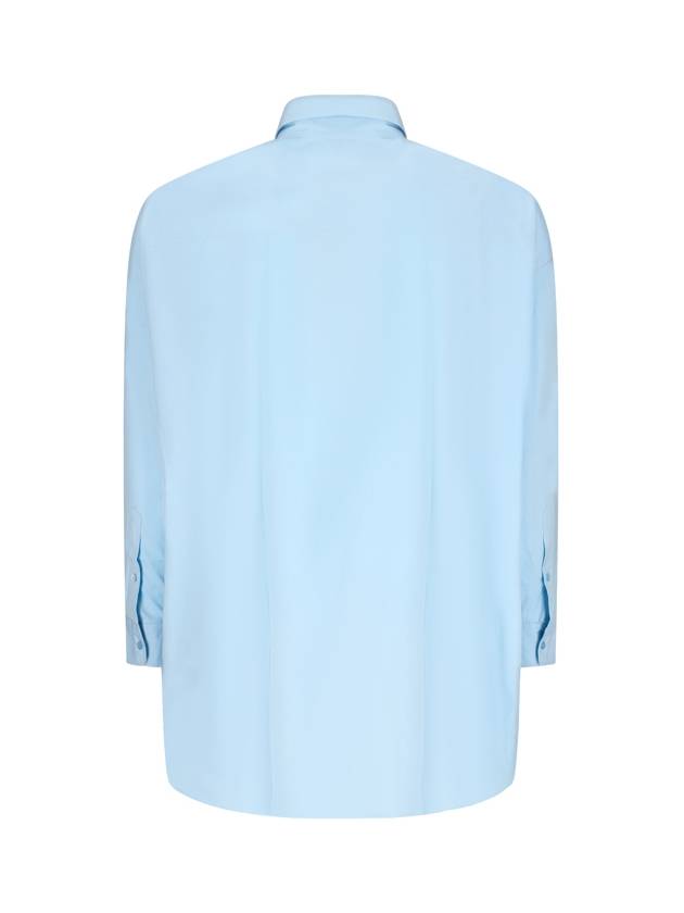 Long Sleeve Shirt Short Dress Sky Blue - AMI - BALAAN 3