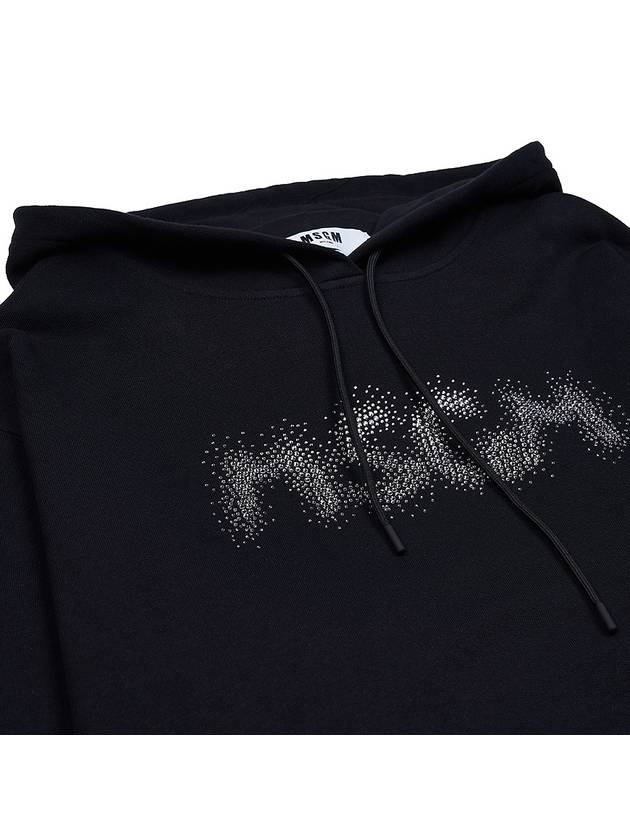 Rhinestone Logo Hoodie Black - MSGM - BALAAN 4