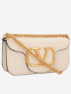 V Logo Buckle Calfskin Small Shoulder Bag Ivory - VALENTINO - BALAAN 3