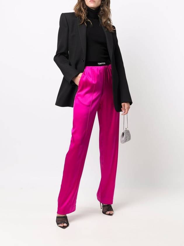 Women's Logo Patch Straight Pants Pink - TOM FORD - BALAAN 3