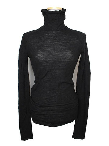 Forte Black Pure Wool Turtleneck Top 44 55 - FORTE FORTE - BALAAN 1