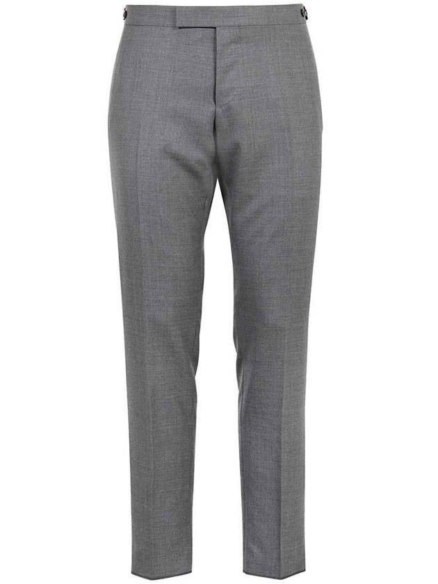 Low Rise Side Tab Wool Slacks Grey - THOM BROWNE - BALAAN 1