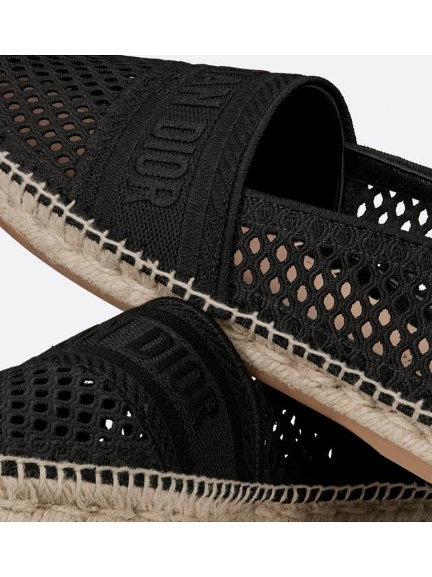 Granville Mesh Embroidery Logo Espadrille Slip-Ons Black - DIOR - BALAAN 6