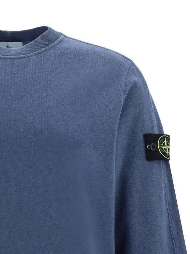 Logo Patch Crew Neck Sweatshirt Navy - STONE ISLAND - BALAAN 4