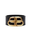 Double BB logo leather belt black gold plated - BALENCIAGA - BALAAN 2