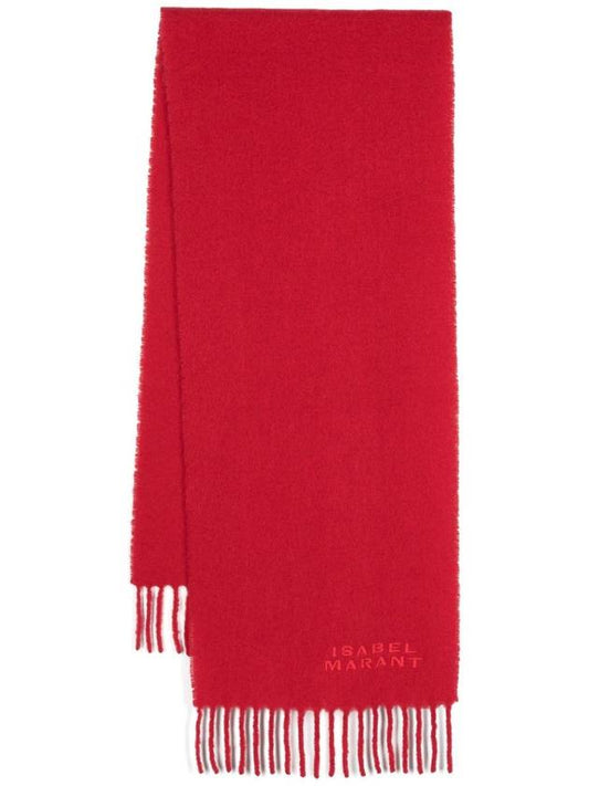 Pirni logo alpaca muffler EC002XFB A4C04A 70RD - ISABEL MARANT - BALAAN 1