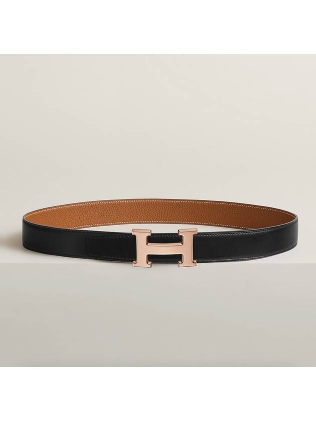 H Buckle Reversible 32Mm Leather Belt Noir Brown - HERMES - BALAAN 2