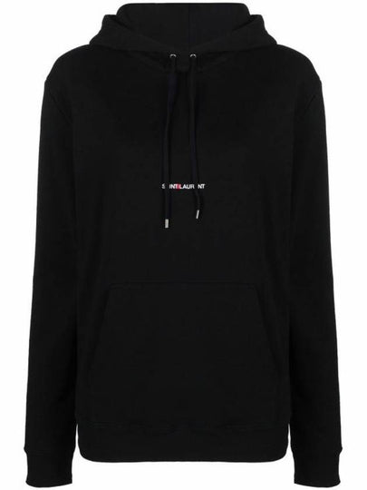 Signature Logo Hooded Top Black - SAINT LAURENT - BALAAN 2