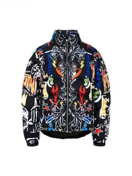 Week 20% Coupon 10% Men's Graffiti Duck Down Puffer Jacket Black 270053 - PHILIPP PLEIN - BALAAN 1