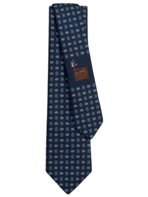 Boucle H Neck Tie Marine - HERMES - BALAAN 1