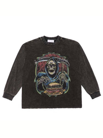 Unisex SA Grim Reaper Printing Washing Sweatshirt - SMITH ARMOR - BALAAN 1