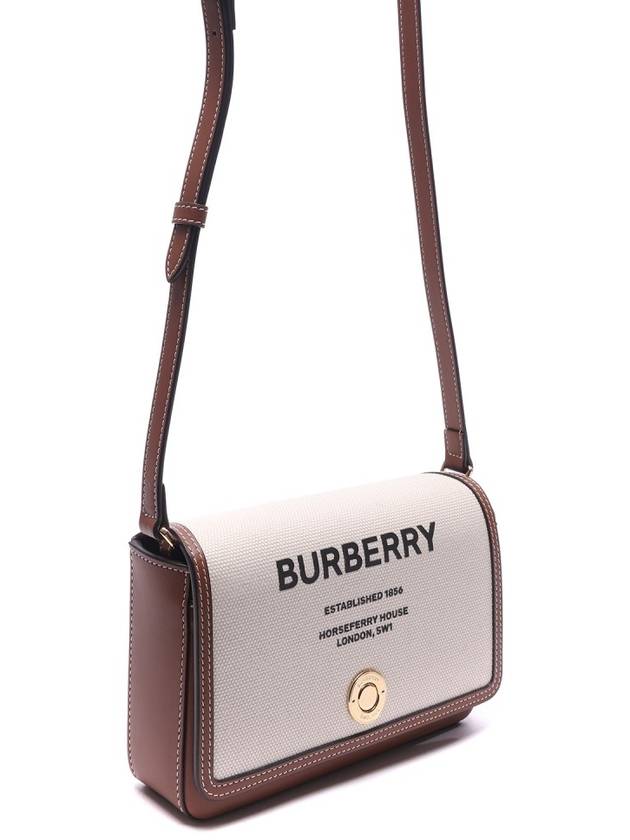 Buberry Mini Horseferry Print Canvas Leather Note Crossbody Bag Natural Tan - BURBERRY - BALAAN 4