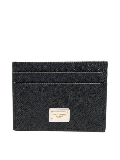 Logo Patch Calfskin Card Wallet Black - DOLCE&GABBANA - BALAAN 2