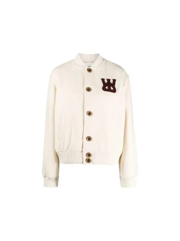 Wales Bonner Women s Jacket Blazer Logo Detail Wool Bomber WA23JA05 WO07 IVORY - WALES BONNER - BALAAN 1