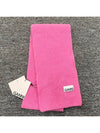 Logo Patch Wool Blend Muffler Pink - GANNI - BALAAN 3