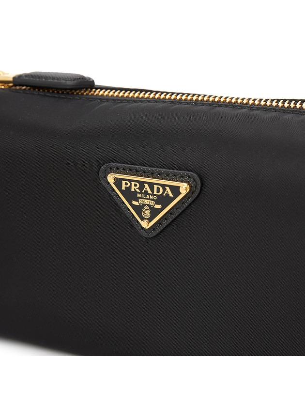 Triangle Logo Geometric Pouch Shoulder Bag Black - PRADA - BALAAN 7