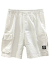Logo Patch Pocket Banding Bermuda Shorts White - STONE ISLAND - BALAAN 2