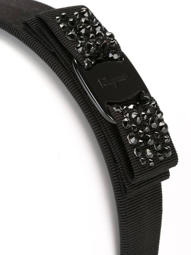 Vara Bow Swarovski Hairband Black - SALVATORE FERRAGAMO - BALAAN 4