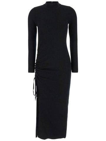 Merino Ruched Midi Dress - MICHAEL KORS - BALAAN 1