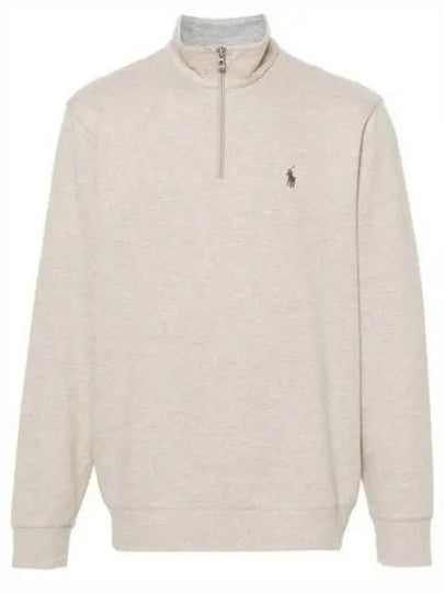 Pony Logo Half Zip Sweatshirt Oatmeal - POLO RALPH LAUREN - BALAAN 2