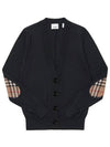 Dornoch Check Pattern Merino Wool Cardigan Black - BURBERRY - BALAAN 2