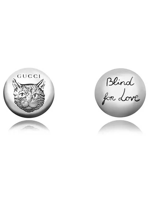 YBD499929001 499929 J8400 0701 Blind for Love Cat Silver Earrings - GUCCI - BALAAN 5