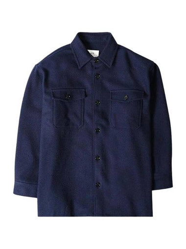 Maxi Overshirt Jacket Night Blue - AMI - BALAAN 1